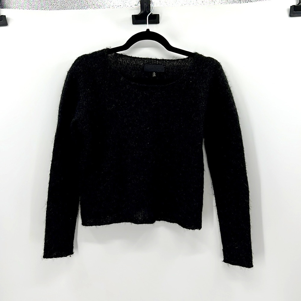 Nili Lotan 100% Alpaca Long Sleeve Sweater - Black - Small